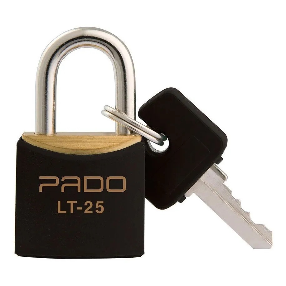 Cadeado De Latão Pado Preto Lt - 25mm 2 Chaves Colorido