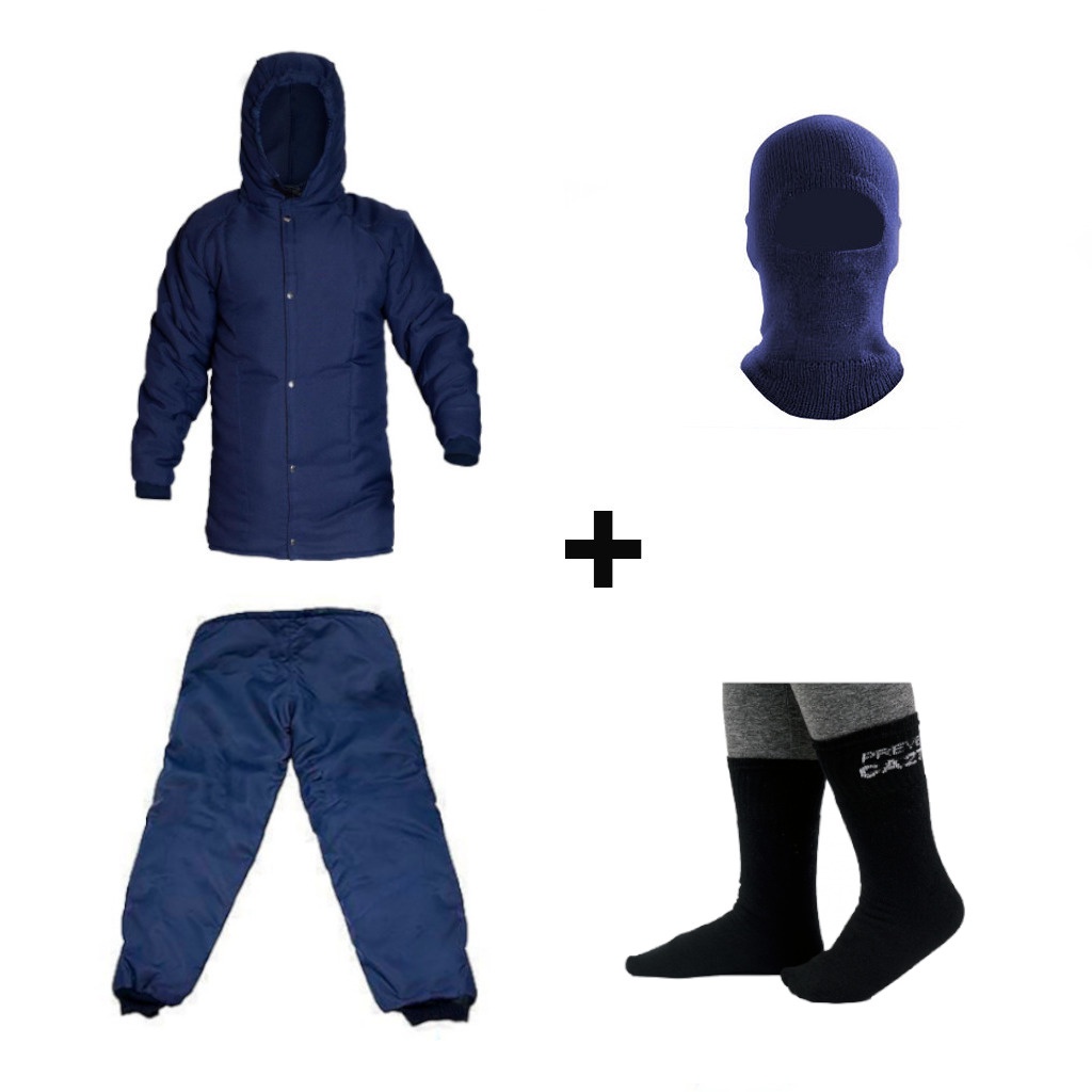 Conjunto Câmara Fria Jaqueta + Calça + Balaclava + Meião Ter