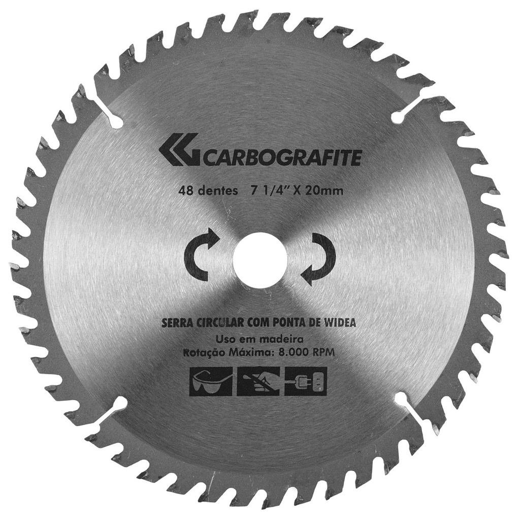 Disco De Serra Circular Para Madeira 7 1/4 X 20mm 48 Dentes