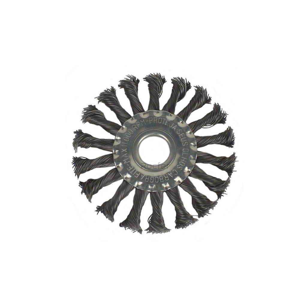 Escova De Aço Circular Trançada 11 Mil Rpm 4.1/2 X 1/4 X 7/8