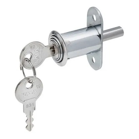 Fechadura Para Móveis Modelo Universal 22mm Aço Cromado