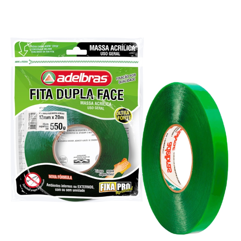 Fita Dupla Face Profissional Ultra Forte 12mm X 20m Multiuso