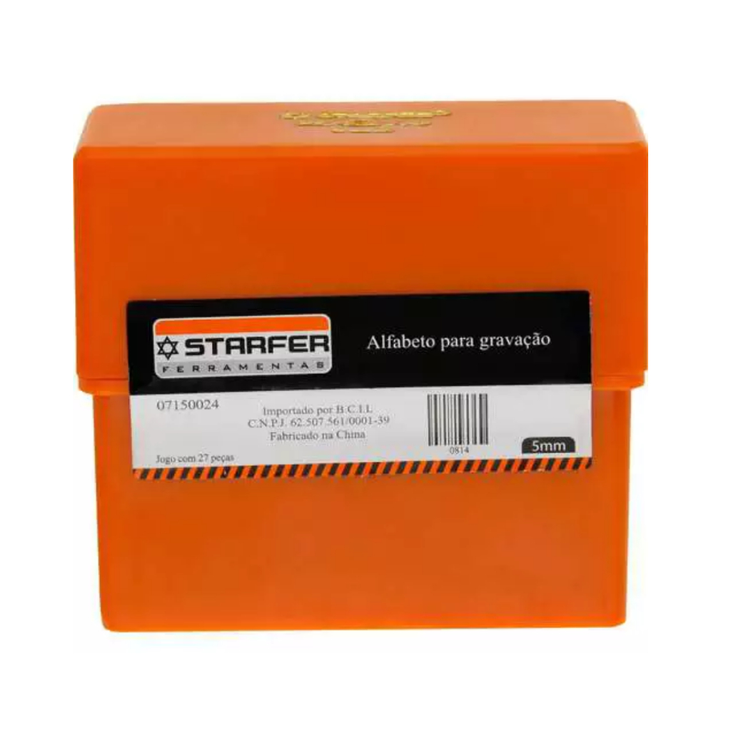 Kit Jogo Marcador Punção Marcação Alfabético 5mm 27 Peças
