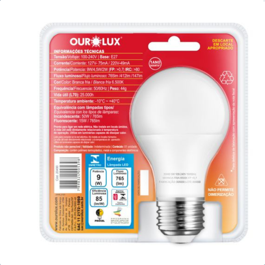 Lâmpada Led Inteligente Controled 3 Tons De Luz 6.500k E27