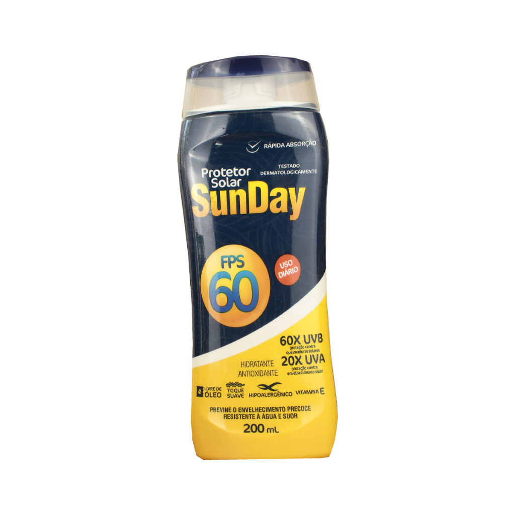 Protetor Solar Fps 60 Corporal Sunday 200 Ml Hidratante