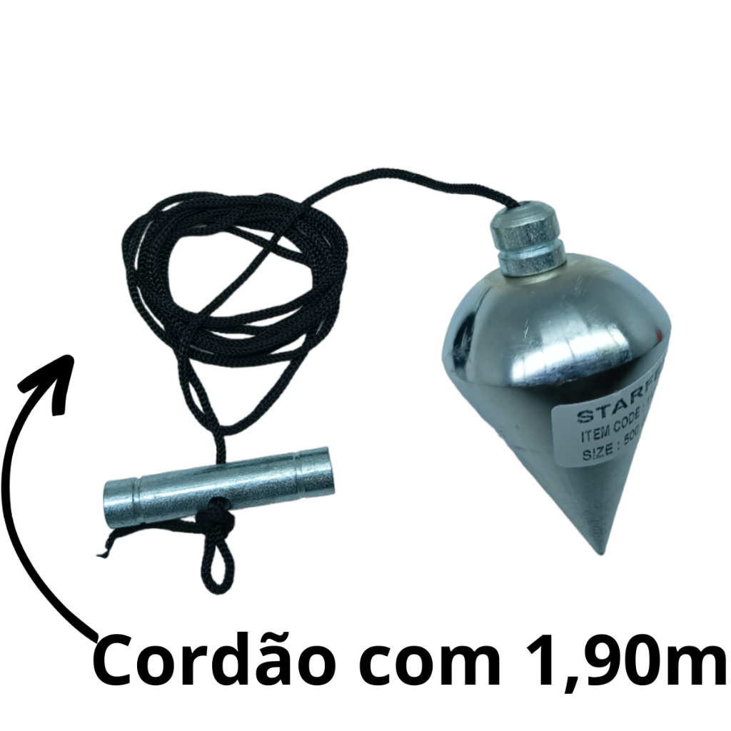 Prumo De Centro Profissional Corpo Em Aço Carbono 500 Gramas