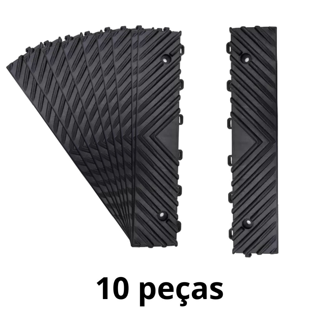 Rampa Para Piso Modular Automotivo 33x6 Cm - 10 Peças