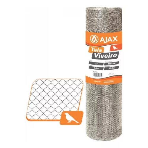 Tela P/ Viveiro Pássaros Arame Galvanizado 80cm X 10m