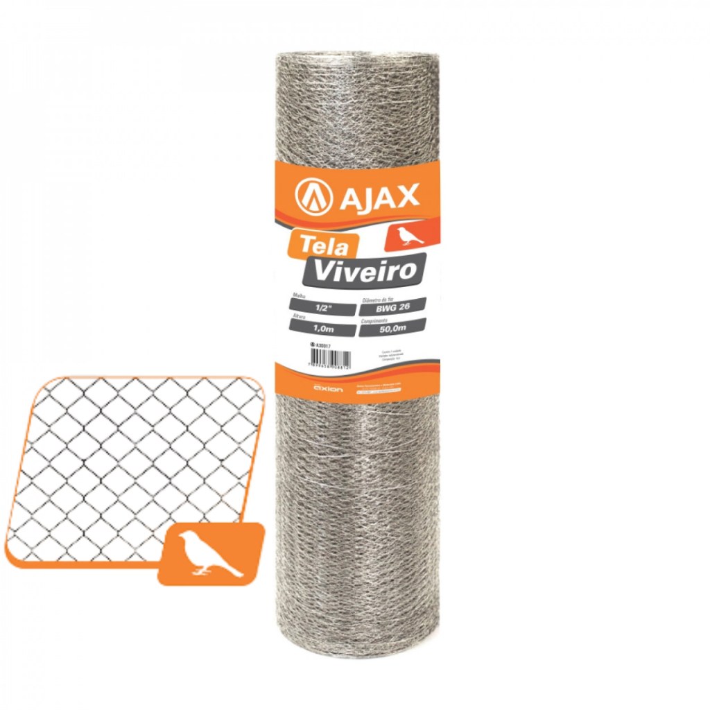Tela P/ Viveiro Pássaros Arame Galvanizado 80cm X 20m